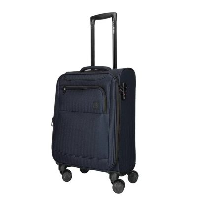 Oakville sötétkék bővíthető S Ryanair 55x40x20 bőrönd, kabinbőrönd