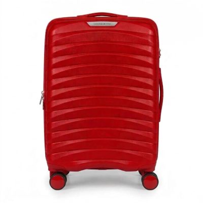 Feladható bővíthető bőrönd 20 kg M piros Tosca 