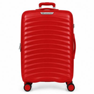 Feladható bővíthető bőrönd 20-32 kg L piros Tosca