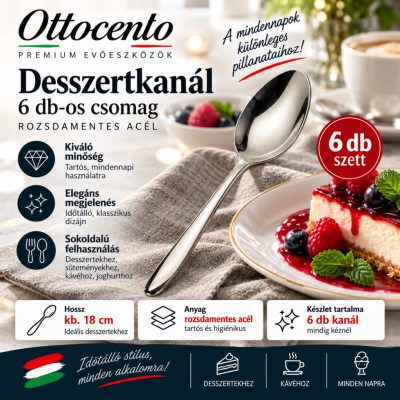 Ottocento desszertkanál - 6 db - rozsdamentes
