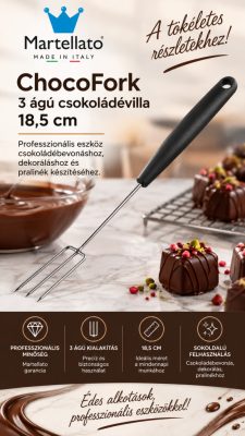 Martellato ChocoFork 3 ágú csokoládévilla – 18,5 cm