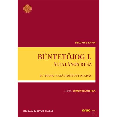 BÜNTETŐJOG I. - ÁLTALÁNOS RÉSZ (2025)