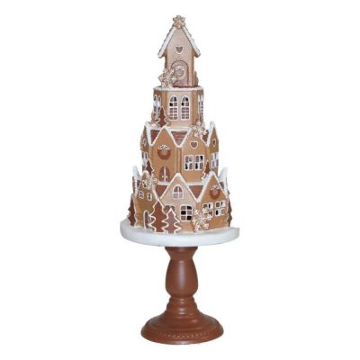 Mézeskalács ház tortatartón LED-es 59cm