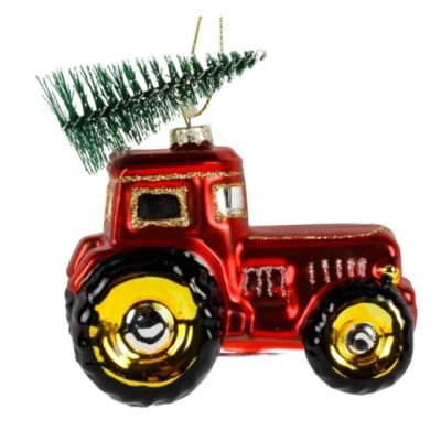 Karácsonyfadísz traktor 9x5cm