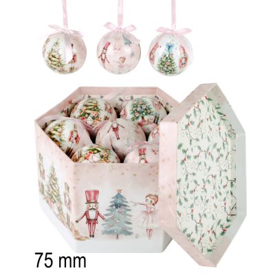 Karácsonyfa gömb 14db-os diótörő 7cm