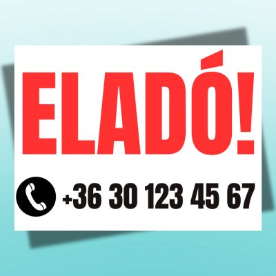 Eladó ingatlan tábla PVC - klasszikus mintával