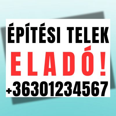 Építési telek eladó tábla