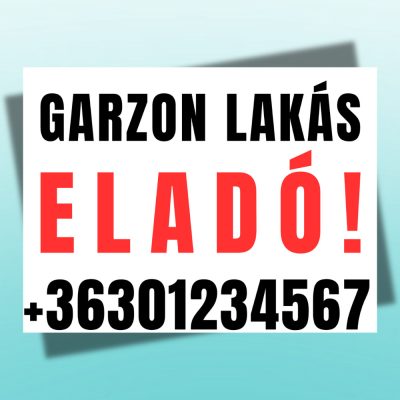Garzon lakás eladó tábla