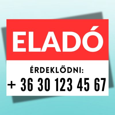 Klasszikus eladó ingatlan tábla