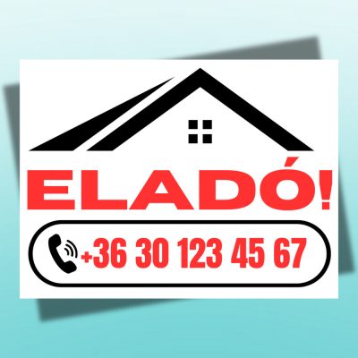 Eladó tábla grafikával