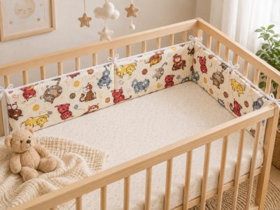 BabyBruin bébi rácsvédő kiságyba 20 × 140 cm – cicás