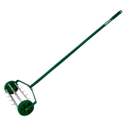 VERTO Fűszellőztető, gyepszellőztető, kézi, 27 tüske, 15 cm dobátmérő 15G539