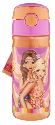 Csajos Besties műanyag szívószálas kulacs akasztóval 450 ml