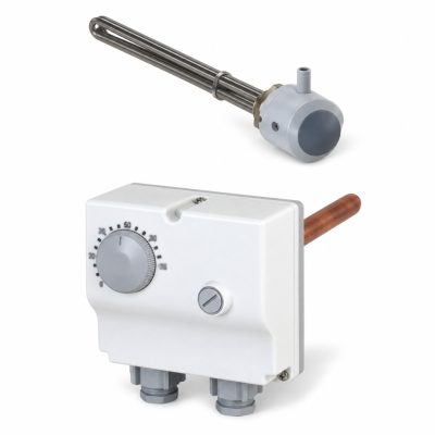 Elektromos fűtőbetét 230V 7500W Tesy fűtőpatron külső termosztáttal 1½" azaz 6/4" 800–2000 literes bojlerekhez és puffer tartályokhoz cekász 7,5 kW 