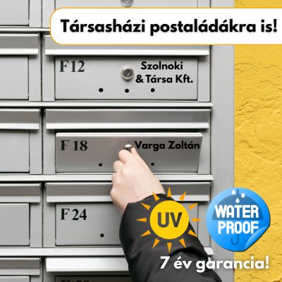 Postaláda felirat szám névvel