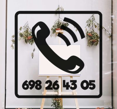 Egyedi telefonszámos üzlet matrica