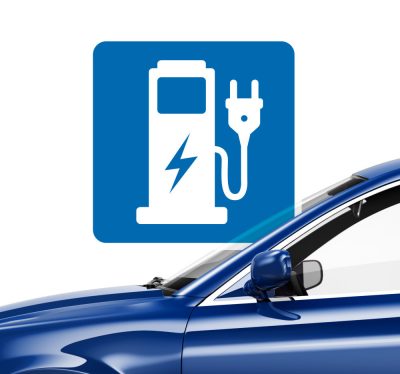 Elektromos autó töltőhely matrica
