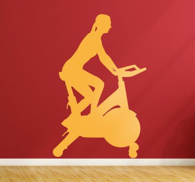 Szobabicikliző ember konditerem matrica