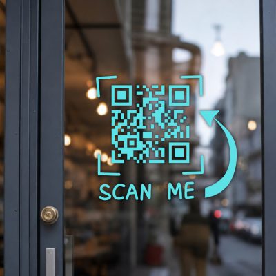 Egyedi QR kód matrica mutatónyilas 