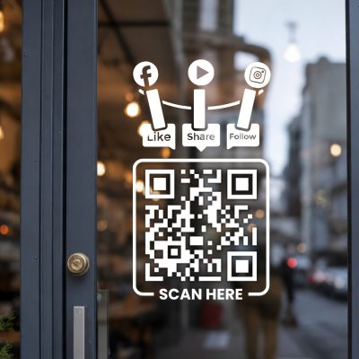 Egyedi QR kód matrica social media 2