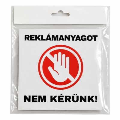 Reklámanyagot nem kérünk matrica 10x10 cm