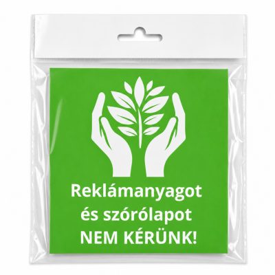 Reklámanyagot nem kérünk! zöld matrica 10x10cm