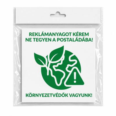 Reklámanyagot nem kérünk! környezetvédő matrica 10x10 cm