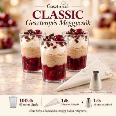 Classic Gesztenyés Meggycsók szett – 100 mini desszerttégely