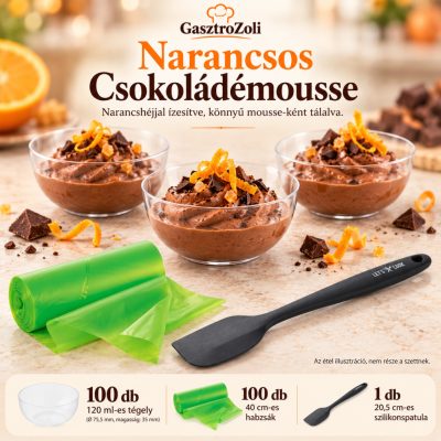 Narancsos Csokoládémousse szett – 100 db 120 ml-es tégellyel