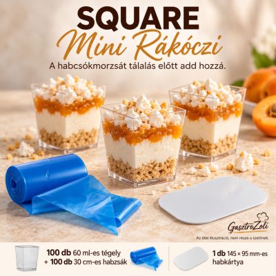 SQUARE Mini Rákóczi desszertszett – 100 db 60 ml-es tégellyel