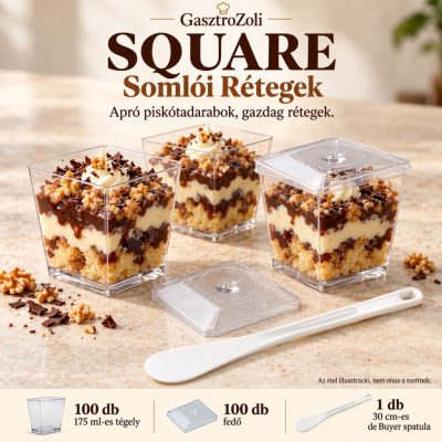 SQUARE Somlói Rétegek desszertszett – 100 db 175 ml-es tégellyel