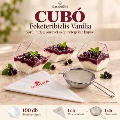 CUBÓ Feketeribizlis Vanília desszertszett – 100 db 58 ml-es tégellyel
