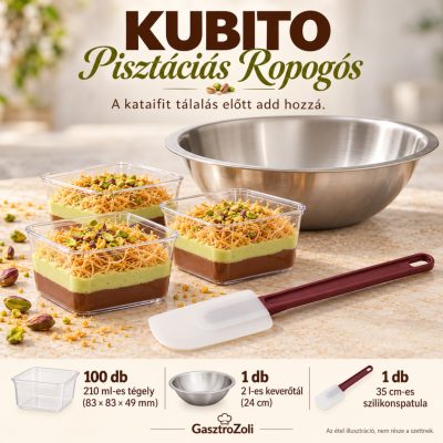 KUBITO Pisztáciás Ropogós desszertszett – 100 db 210 ml-es tégellyel