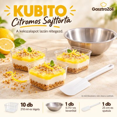 KUBITO Citromos Sajttorta desszertszett – 10 db 210 ml-es tégellyel