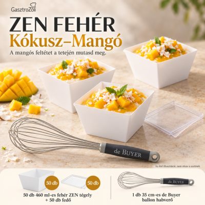 ZEN Fehér Kókusz–Mangó desszertszett – 50 db 460 ml-es tégellyel