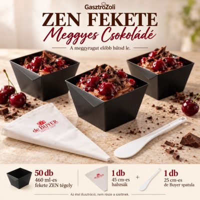 ZEN Fekete Meggyes Csokoládé desszertszett – 50 db 460 ml-es tégellyel