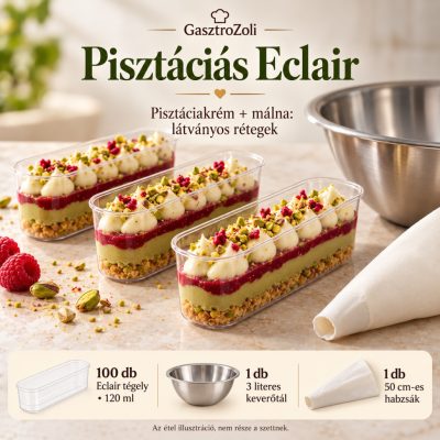 Pisztáciás Eclair desszertszett – Eclair 120 ml, 100 db