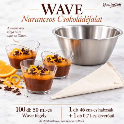 WAVE Narancsos Csokoládéfalat desszertszett – 100 db 50 ml-es tégellyel