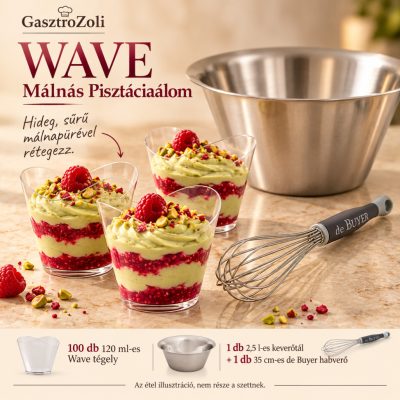 WAVE Málnás Pisztáciaálom desszertszett – 100 db 120 ml-es tégellyel