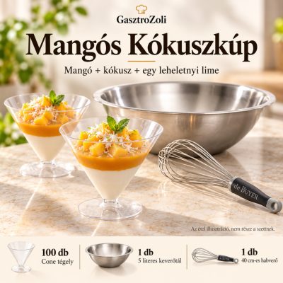 Mangós Kókuszkúp desszertszett – Cone 165 ml, 100 db