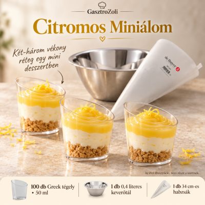 Citromos Miniálom desszertszett – Greek 50 ml, 100 db