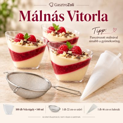 Málnás Vitorla desszertszett – Vela 140 ml, 100 db
