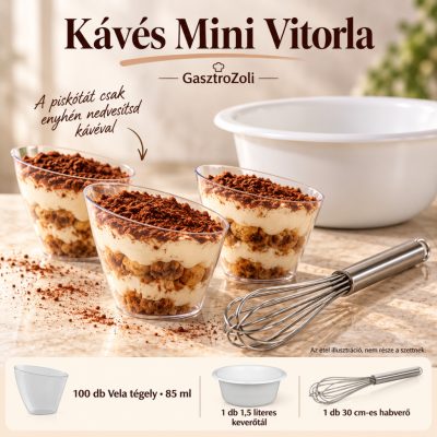 Kávés Mini Vitorla desszertszett – Vela 85 ml, 100 db