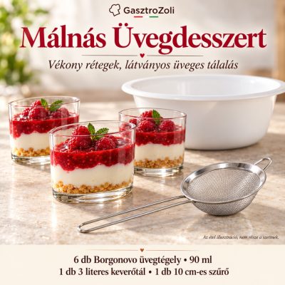 Málnás Üvegdesszert desszertszett – Borgonovo ovális 90 ml, 6 db
