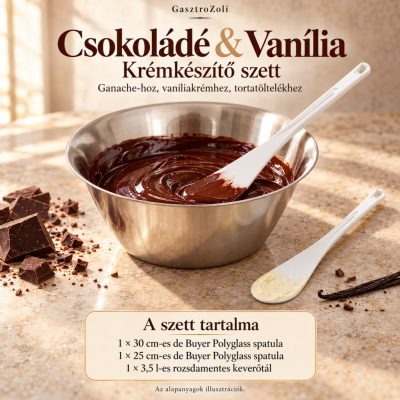 Csokoládé & Vanília krémkészítő szett de Buyer spatulákkal