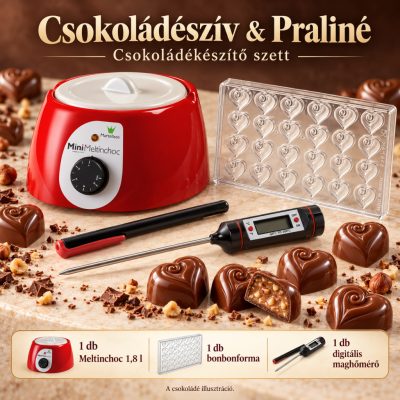 Csokoládészív & Praliné csokoládékészítő szett – 1,8 l