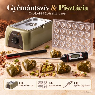 Gyémántszív & Pisztácia csokoládékészítő szett – 3,6 l