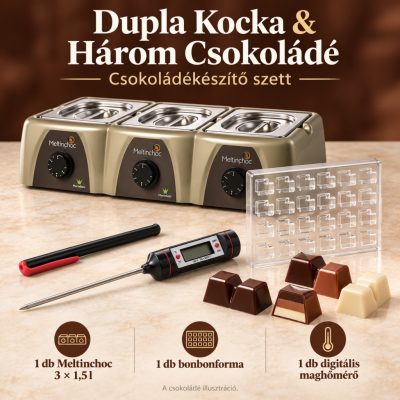 Dupla Kocka & Három Csokoládé csokoládékészítő szett – 3 × 1,5 l