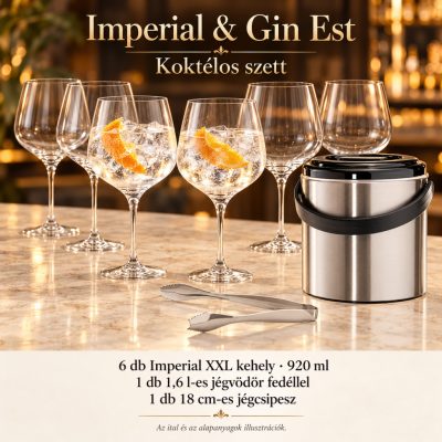 Imperial & Gin Est koktélszett – 6 × 920 ml-es pohárral