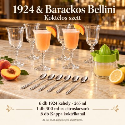 1924 & Barackos Bellini koktélszett – 6 × 265 ml-es pohárral